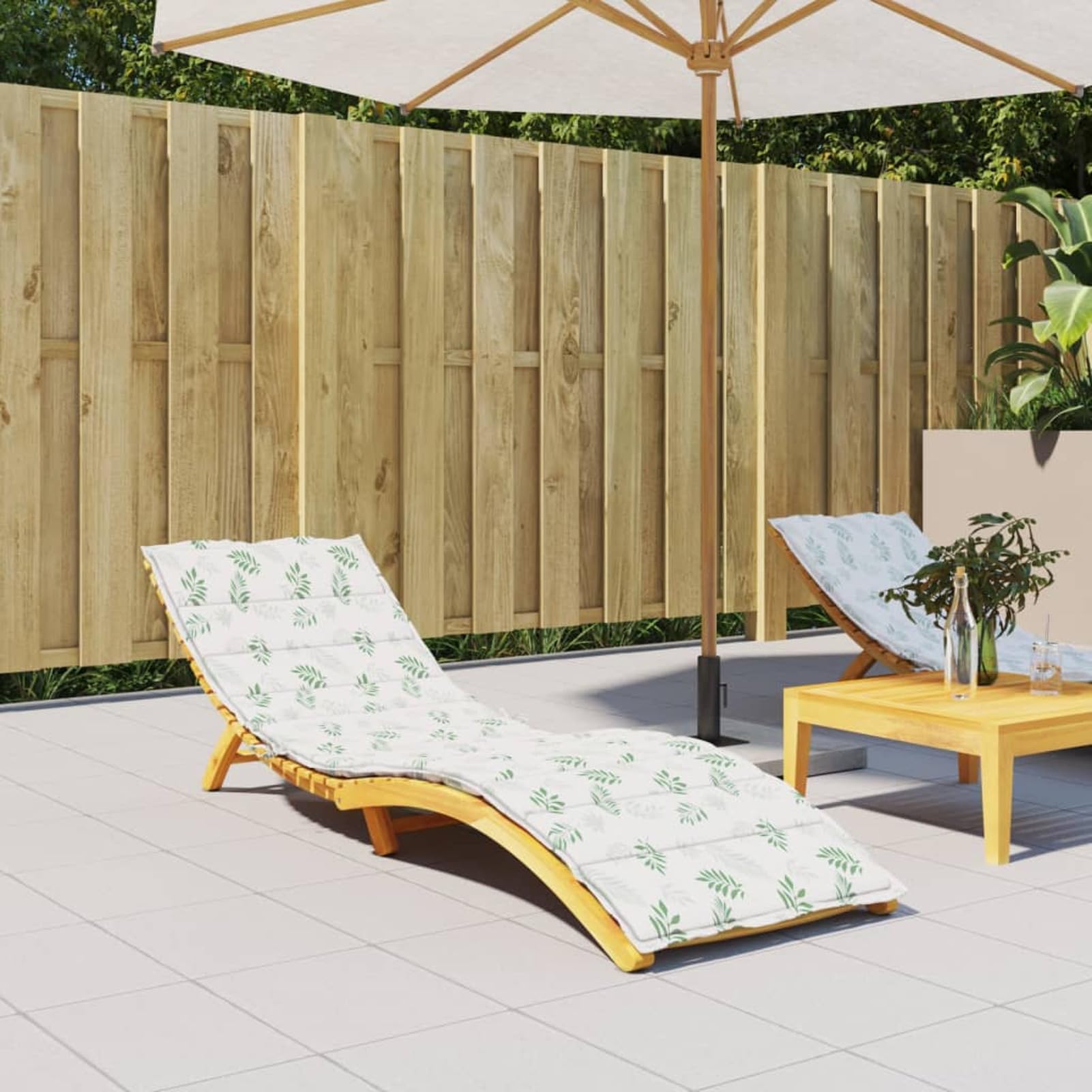 Oxford Sonnenliegen-Kissen mit Blattmuster, bequemes Sitzkissen für Außenbereich, Terrassenmöbel, Gartendekoration, Thema, langlebiges und stilvolles Design für Entspannung und Genuss