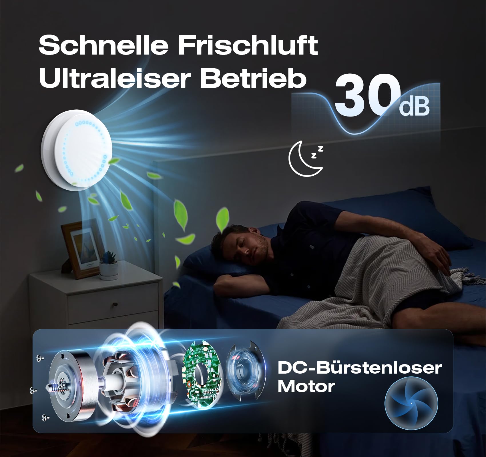Badlüfter 150mm mit Fernbedienung, 2 Richtungen, 6 Geschwindigkeiten Lüfter Bad mit Statusanzeige, Speicherfunktion, Leise Abluftventilator Badezimmer WC Garage Keller Deckenmontage Wandmontage