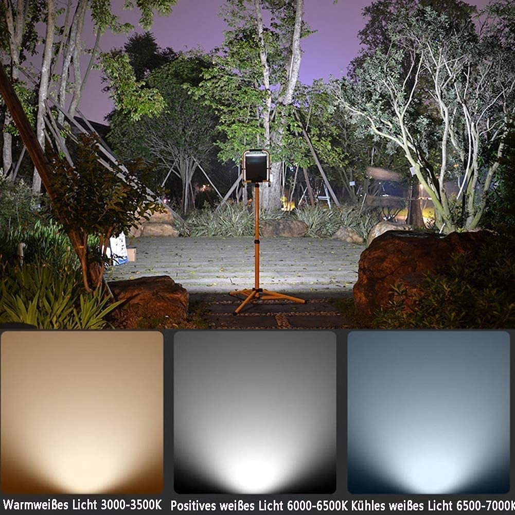 Luz de trabajo recargable LED de 100 W, luces de inundación portátiles para exteriores, 3 modos de brillo, carga USB, resistente al agua IP66, batería recargable de 36000 mAh, lámpara de lugar de trab