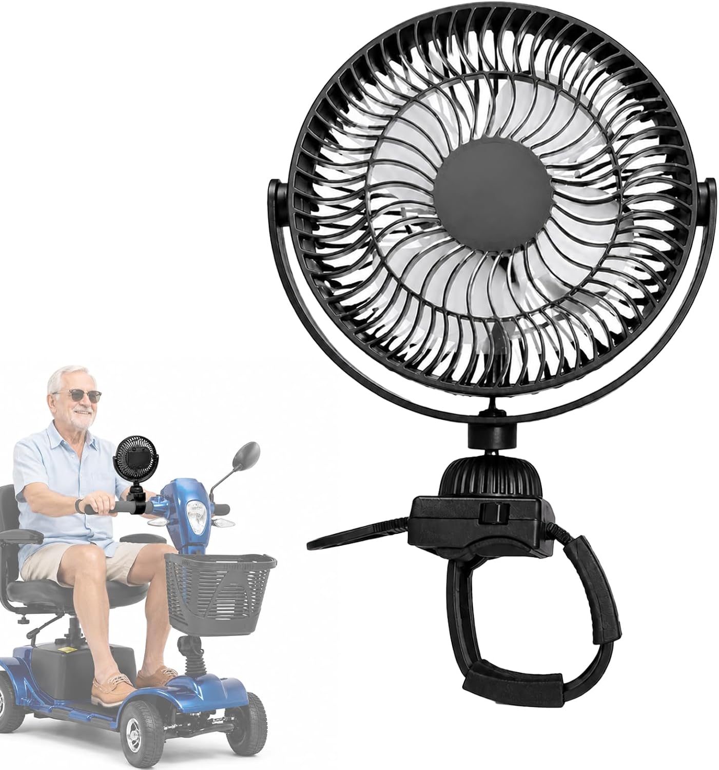 Wheelchair Clip-On Fan for Walker, Rollator & Scooter