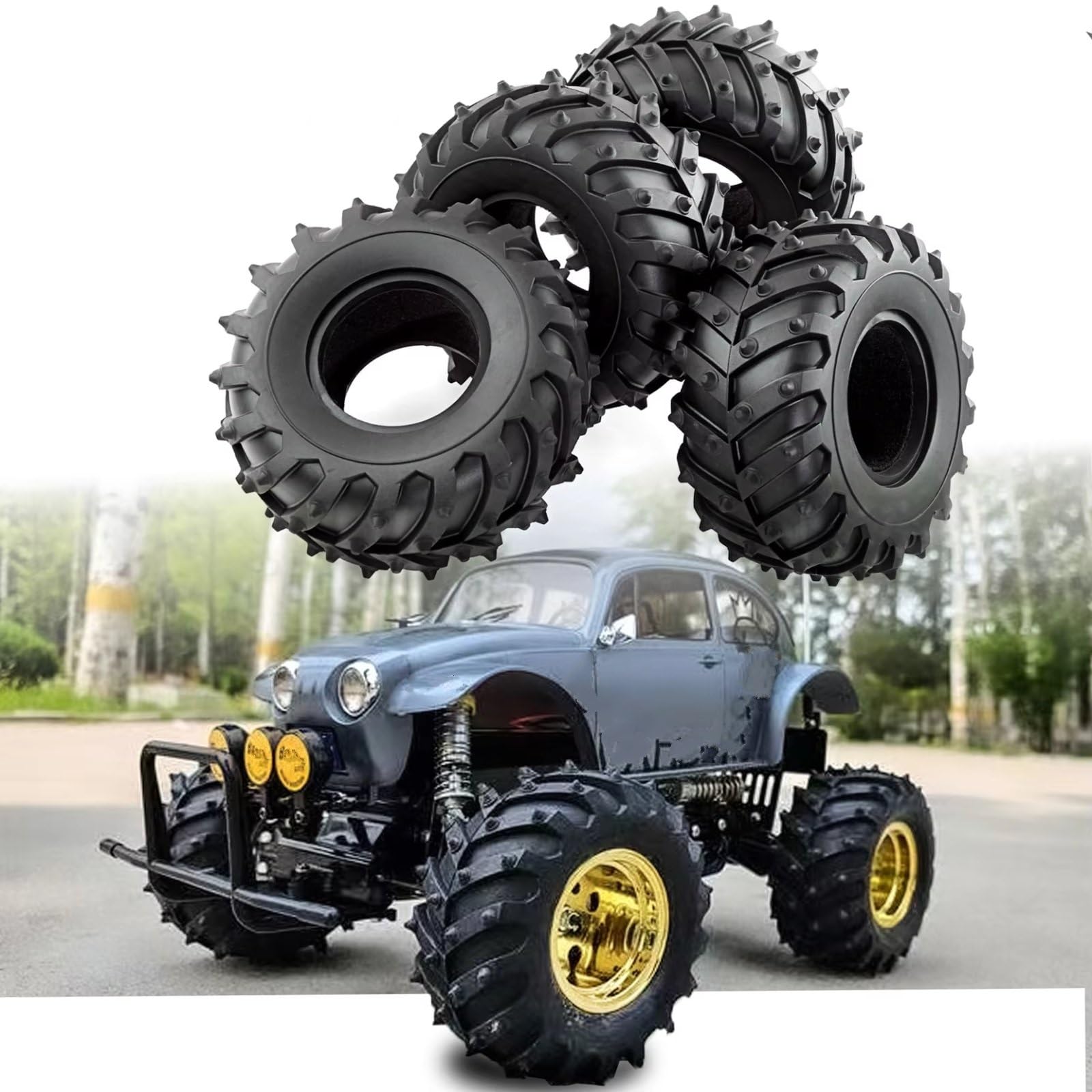 Per Axial Per SCX10 90046 AXI03007 D90 Per Traxxas Per TRX4 Per Redcat Gen8 1/10 RC Parti Automobili 2.2in Crawler Neve Pneumatici In Gomma 128 Millimetri Ricambi Modellini RC