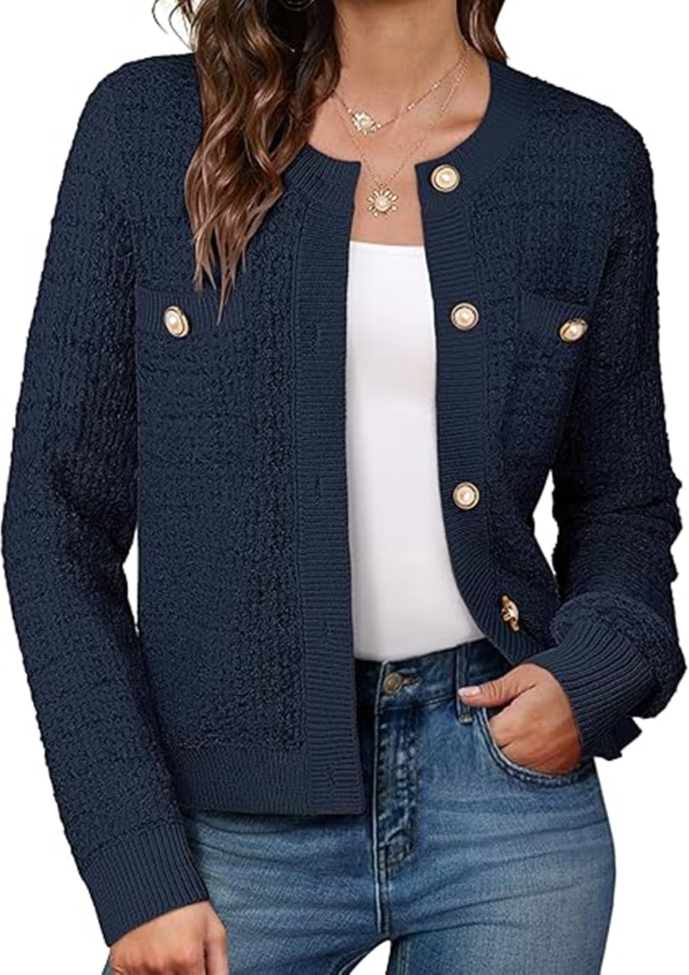 GRACE KARIN Cappotti da Donna Elegante Cardigan da Donna Blazer Autunno Inverno Ufficio Cappotti Caldi quotidiani