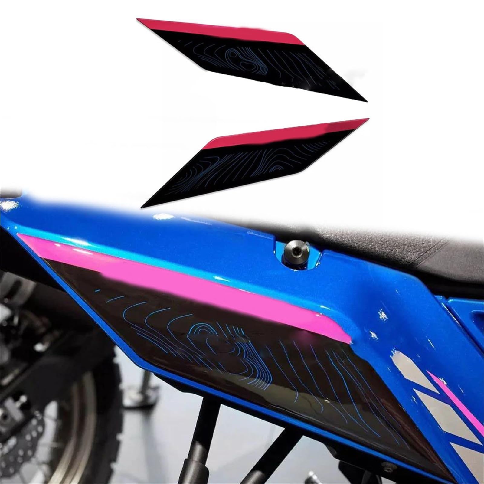 Tynbv Black- Silver Decorative Sticker Scratch-Resistant 3D Resin Protective Sticker For Y-Amaha Tenere 700 For World Rally 2023 2024 Motorcycle Tank Pad Stickers