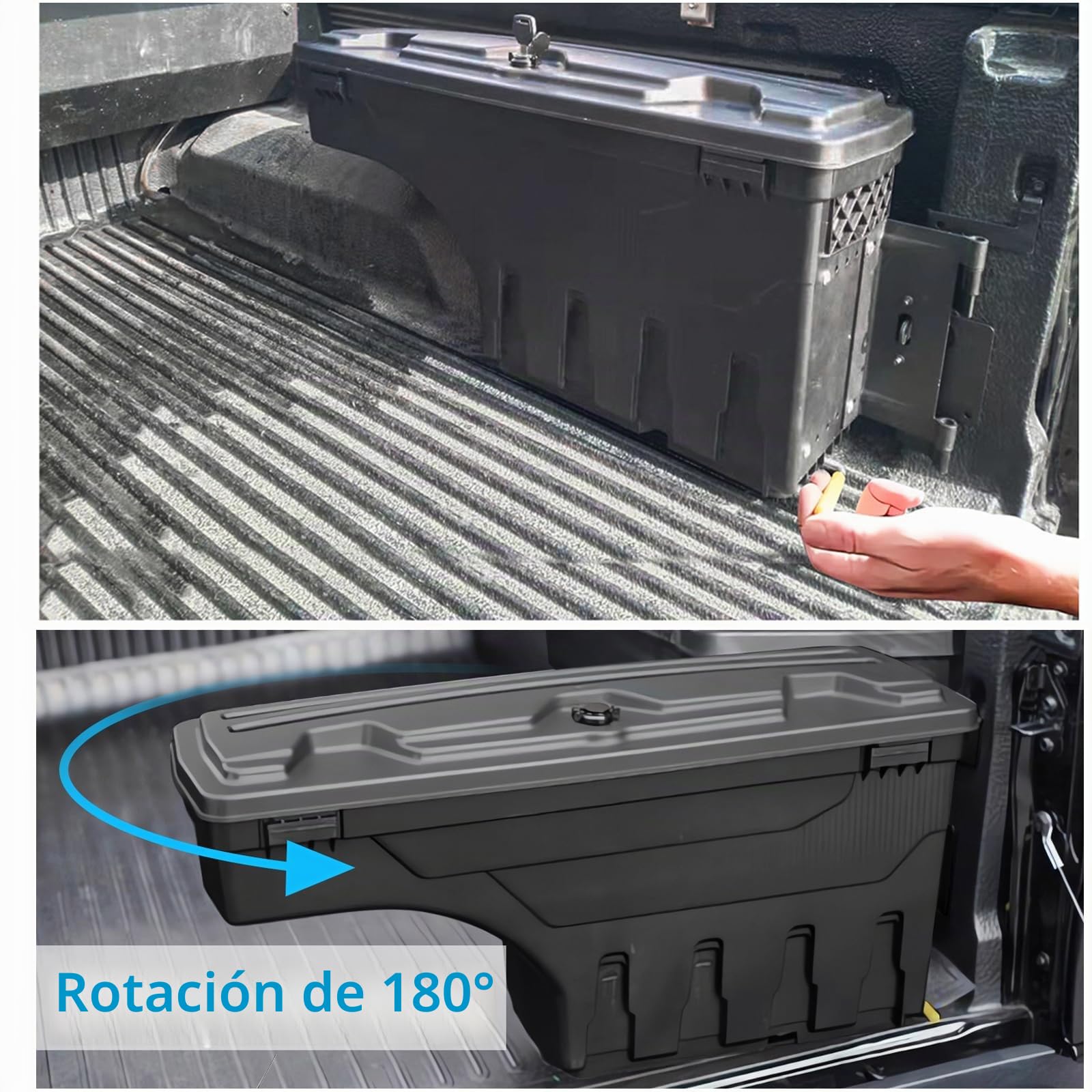 Caja de herramientas de almacenamiento para Ford Accesorios | T7 T8 Wildtrak XL XLT Platinum Tremor Raptor, caja de almacenamiento con cerradura de 180° (lado derecho)