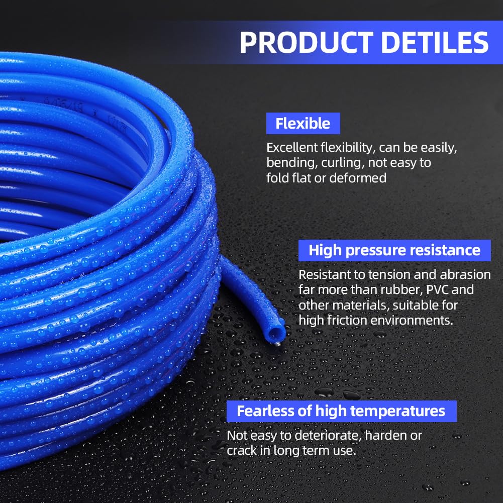 KtbeYTi 10 PU Tuyau Pneuatique 8 OD X 5 ID Tuyau D'air En