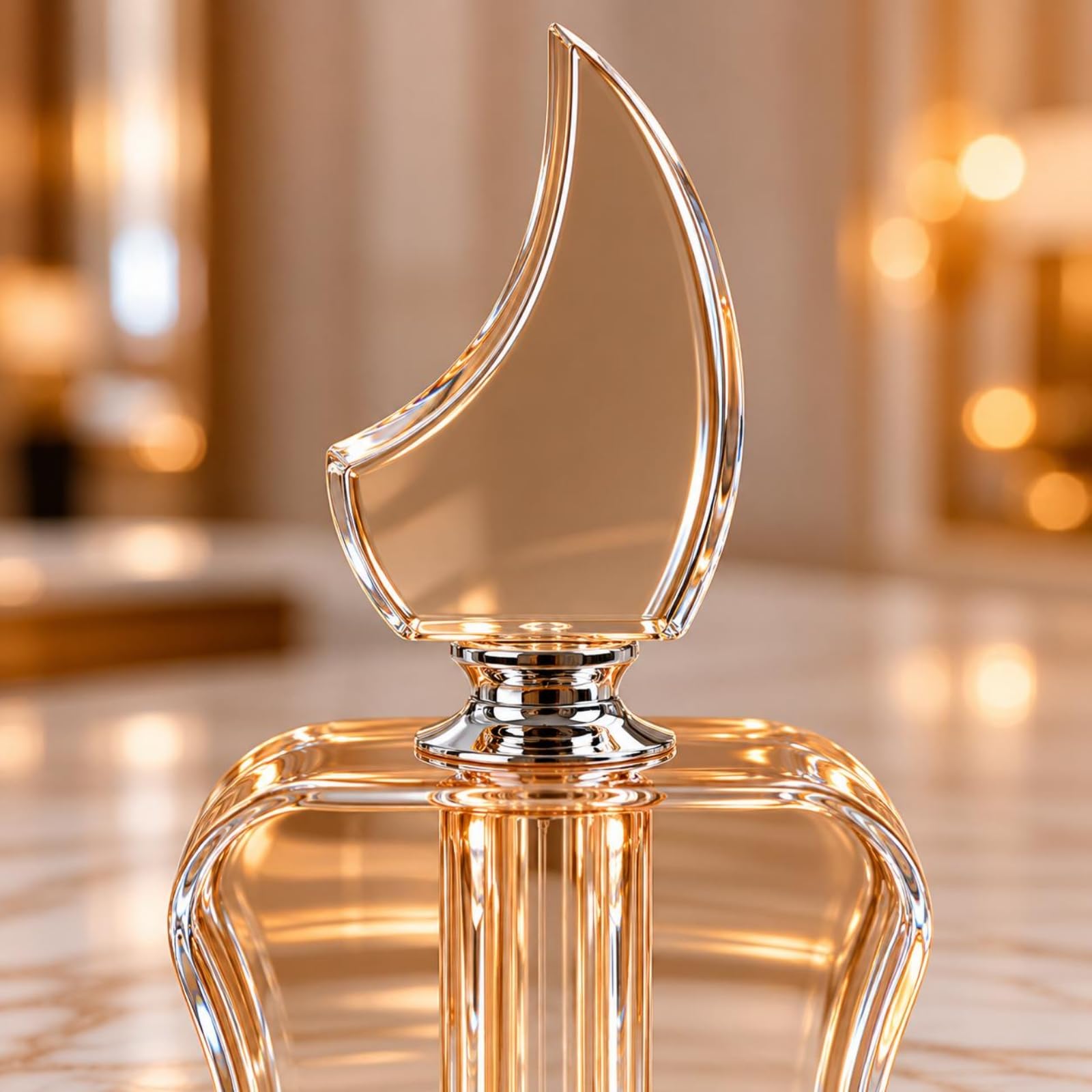 Kristall Parfümflasche Duftflakon Deko Flakon Ornament Kristalloptik mit Schlankem Hals Und Kugelstopfen aus Kristall für Kommode Couchtisch, Rosa, Mittel 6 3 17cm