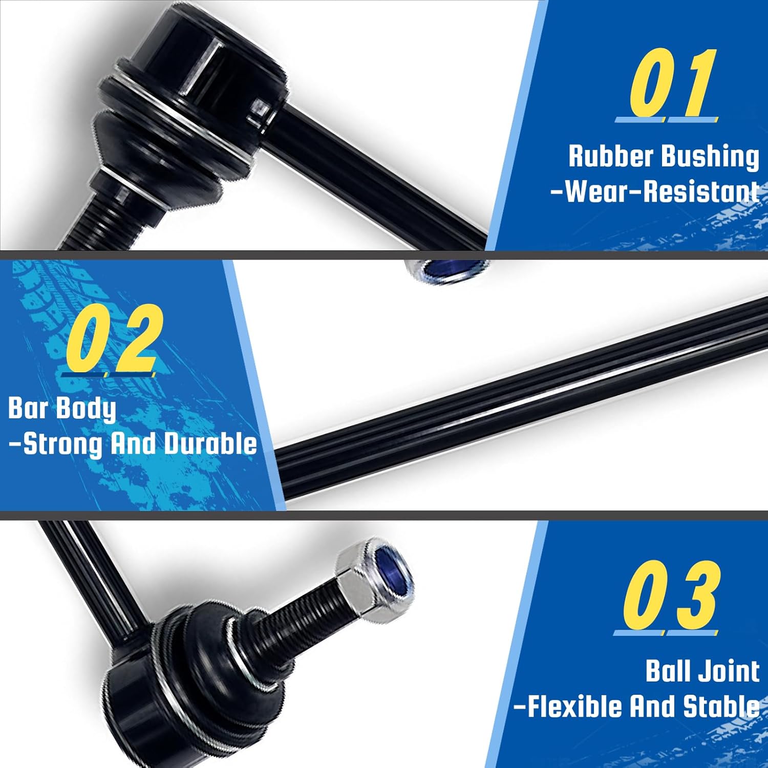 K750393 K750389 4PC Front/Rear Stabilizer Sway Bar End Link for Ford 2010 2011 2012 2013 2014 2015-2018 Flex Police Interceptor Sedan/Special Service Police Sedan/Taurus, for Lincoln MKS MKT