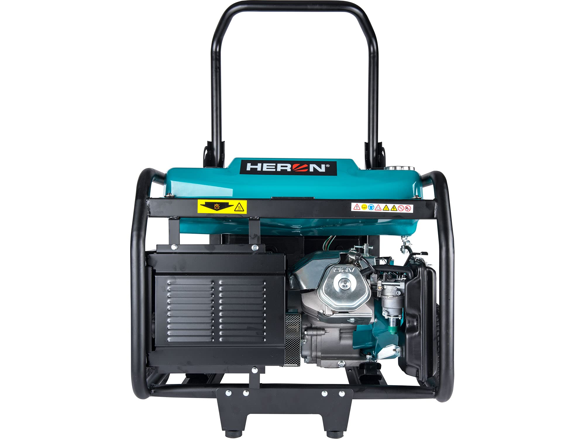 Heron Generator prądu na benzynę 17 KM I 8,2 kW I generator prądu ze zbiornikiem 28 l, podwoziem i rozrusznikiem elektrycznym I z trzema 16 A, 230 V i gniazdem 32 A 230 V, mobilny agregat prądotwórczy