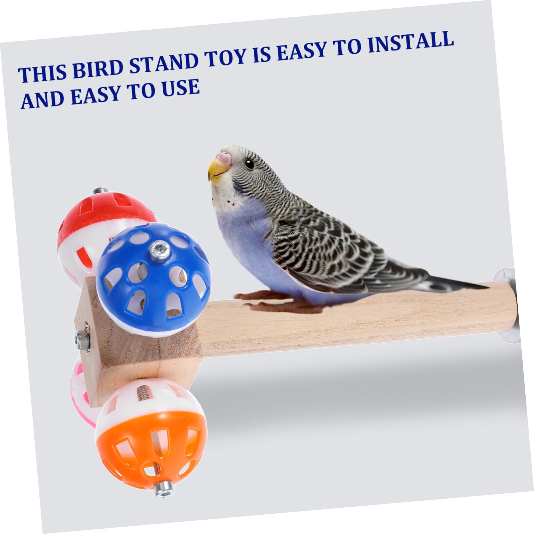 Toddmomy 3piezas Perchadero para Aves con Pelota Giratoria Soporte para Jaula De Periquitos y Accesorio para Juguetes De Aves Diseño Texturizado y Instalación