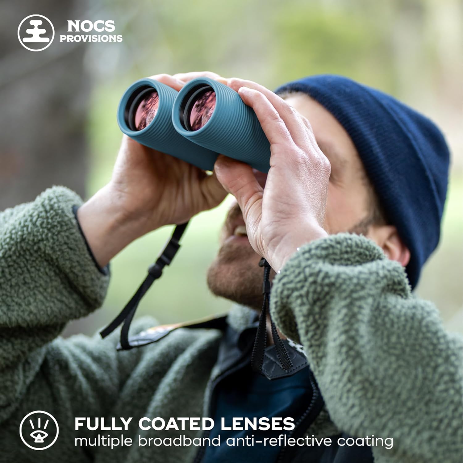 Nocs Provisions Pro Issue 8x42 Compact Fogproof Waterproof Binoculars for Adults & Kids, 8X Magnification, Wide View Multi-Coated Lenses for Bird Watching, Hunting & Stargazing- Harbor Blue - Image 5