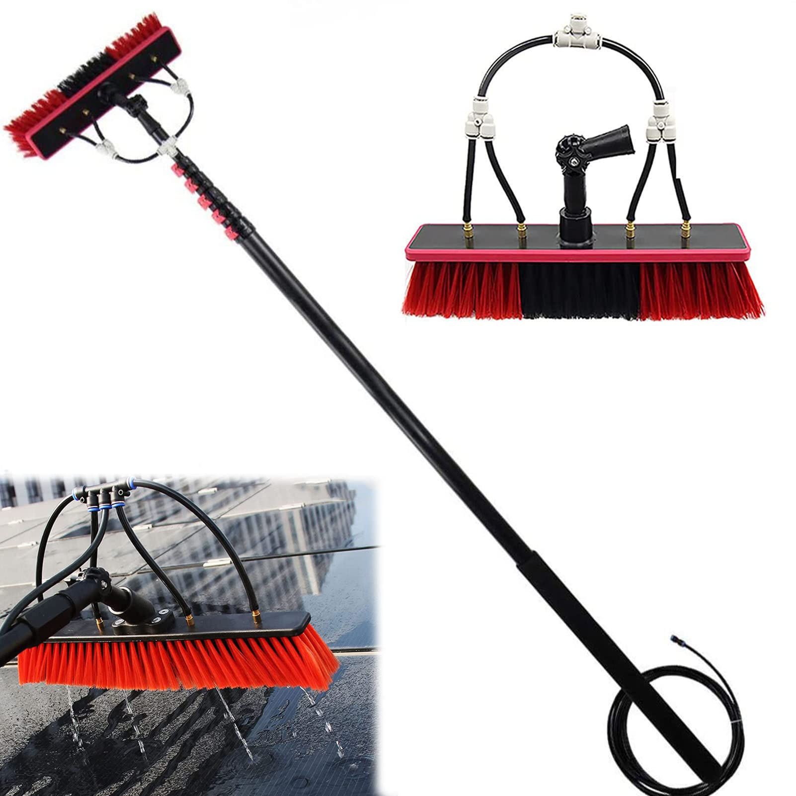 WXPGFEQ Telescopic Window Cleaning Brush KitProfessional Water Fed Pole Cleaner for StreakFree Washing & High Reach Cleaning Effortless and Efficient Solutions