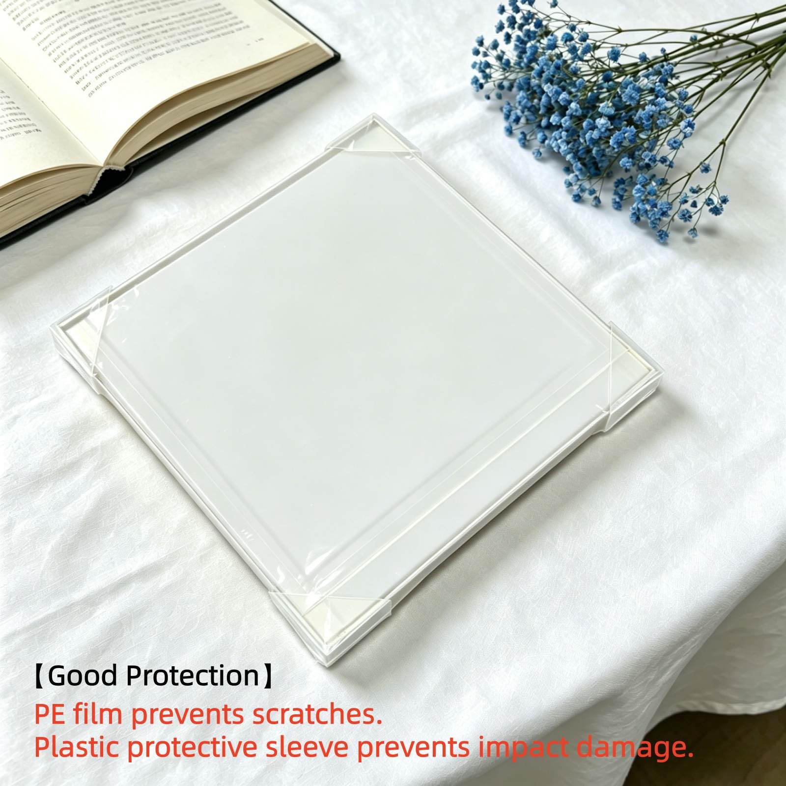 PACKGILO Lot de 2 boîtes cadeaux blanches avec couvercles pour cadeaux, boîtes d'anniversaire avec papier froissé, ruban, autocollants de l'alphabet - 25,4 x 25,4 x 20,3 cm