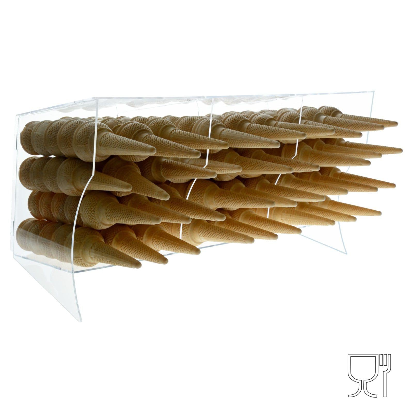 Portaconi in plexiglass trasparente orizzontale a 3 scomparti - Misure: 60 x 32 x H25 cm