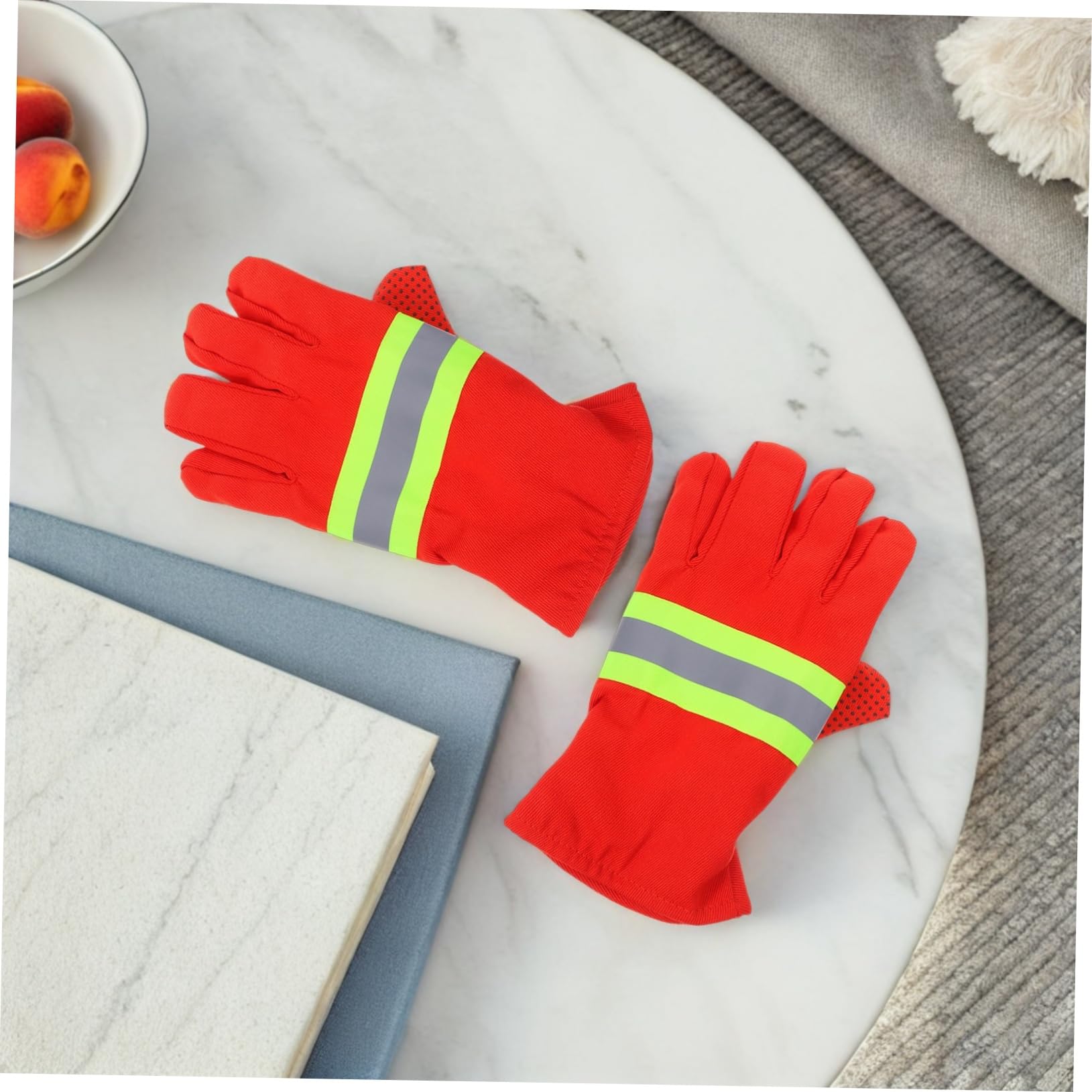 KOMBIUDA 2 Paia Guanti da Anticalore Guanti Ignifughi Isolanti per Vigili del Resistenza al Calore Elevata Design Ergonomico e Fodera Morbida per Lavori e Outdoor