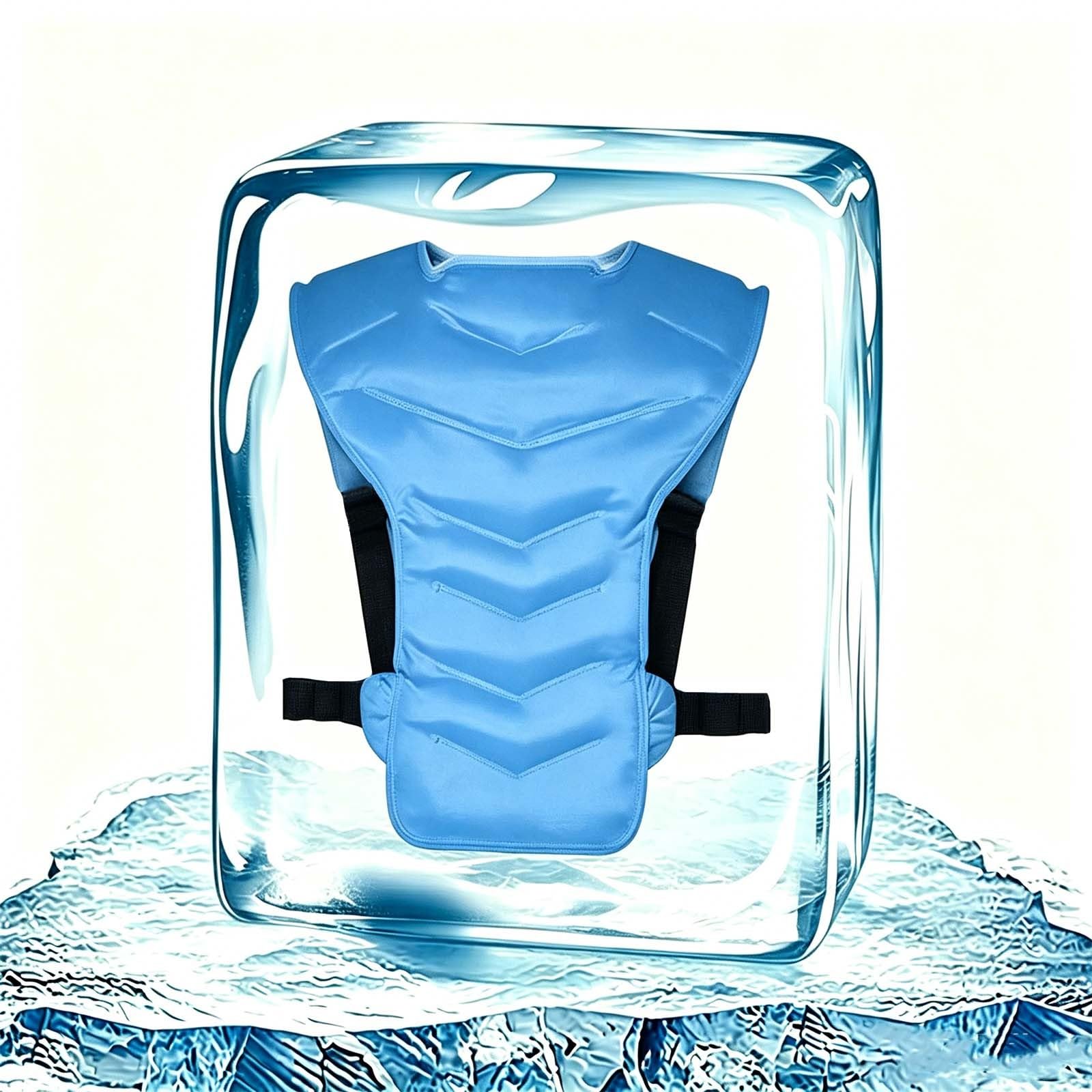 Kühlweste Rücken Kalt Warm Kompresse Großer Gel Beutel - Wohltuende Linderung Muskelverspannungen Rückenschmerzen - Ergonomisches Kältepad Nacken Schulter Lendenwirbel Vielseitiger Kühlpack Männer 01