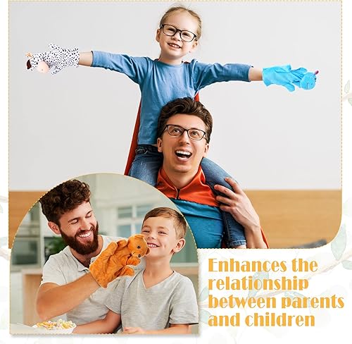 Miniatura 6 de Shappy 24 marionetas de mano para niños, marionetas de mano de animales de zoológico, títeres de animales pequeños, juguetes de felpa suave,