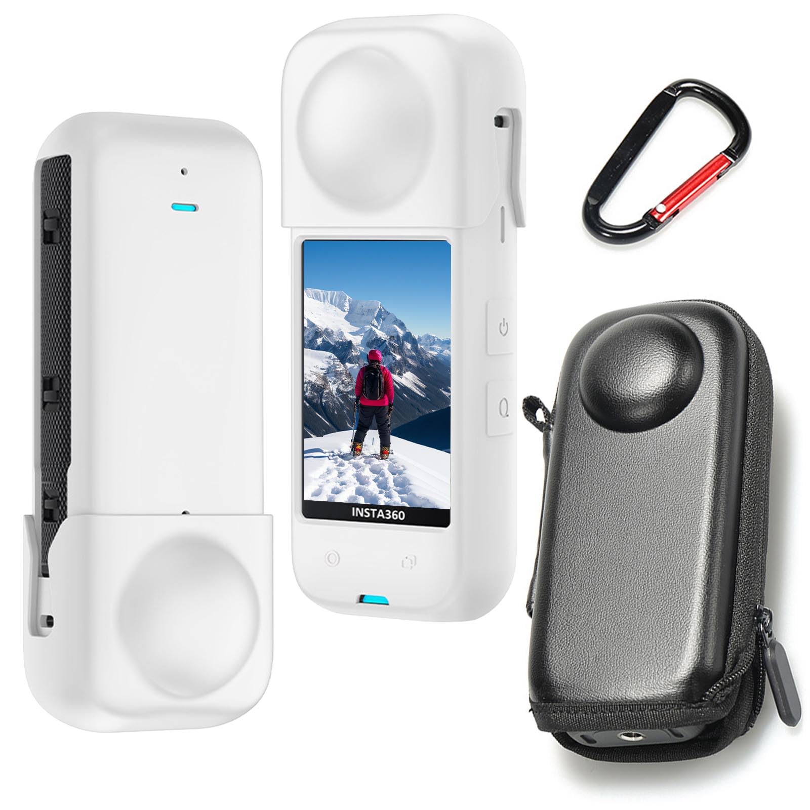 Compatible with Insta 360 X4 Case, Insta 360 X4 Silicone Protective Case, Hard Shell Camera Protector Bumper with Soft Lens Cap Accessories Kit
