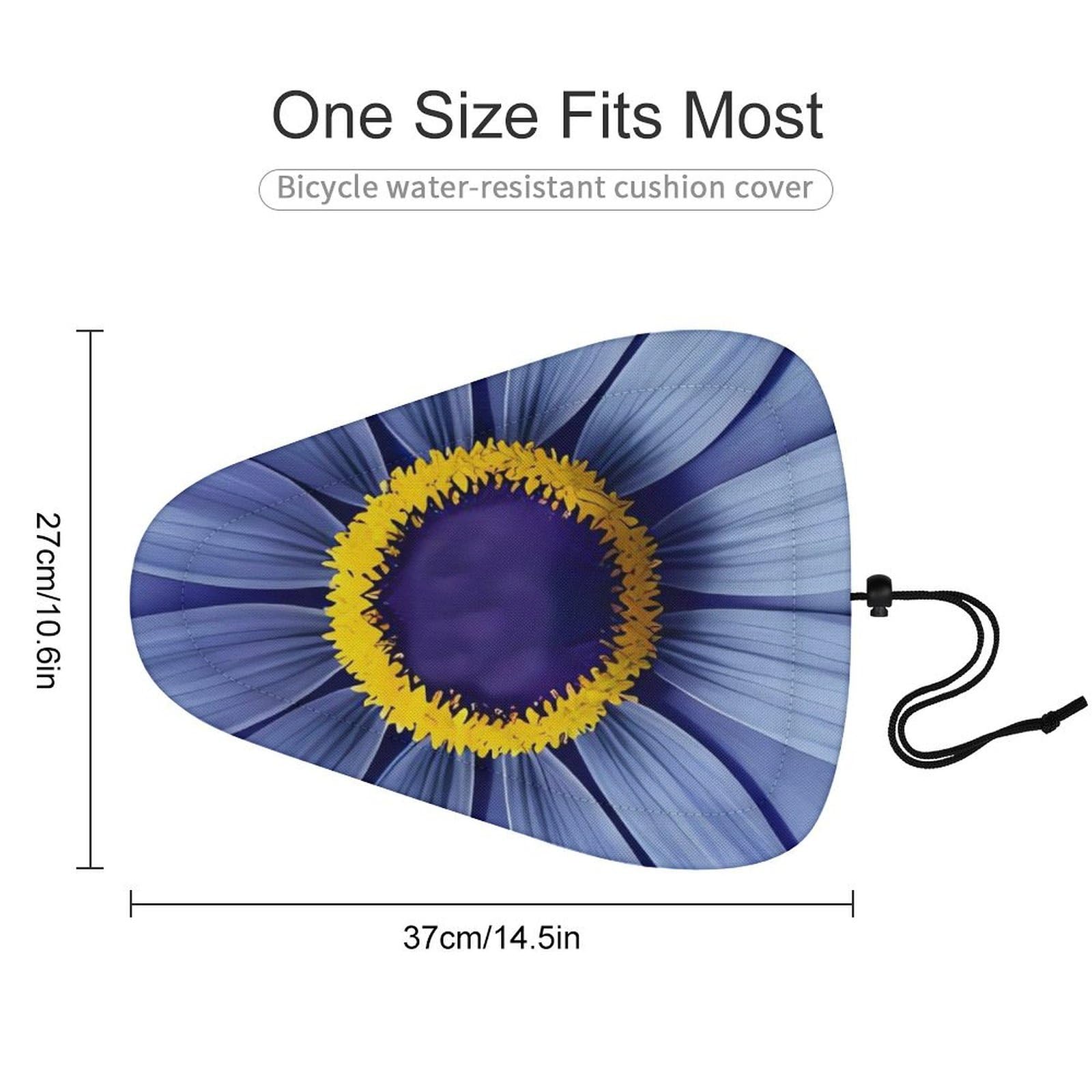 Flower Heart Bee Bike Seat Cover for Men Women, Waterproof & Dustproof Bike Seat Cushion with Drawstring, Adjustable Bicycle Saddle Cover for Or Rain & Sun Protection