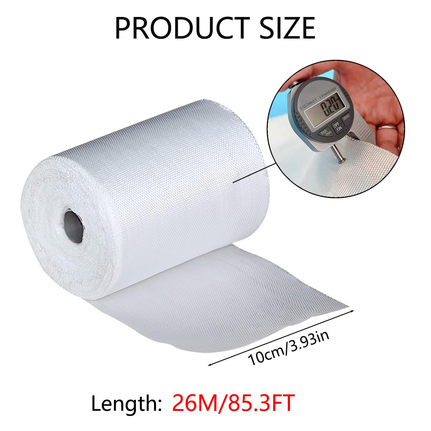 Tkanina z włókna szklanego 10 cm x 26 m rolka z włókna szklanego tkanina wzmacniająca mata z włókna szklanego