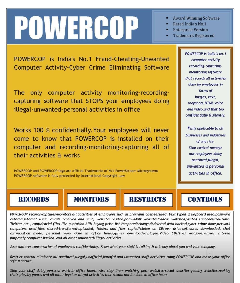 POWERCOPEmployee/Child Computer Activity Tracking/Recording Software Amazon.in Software
