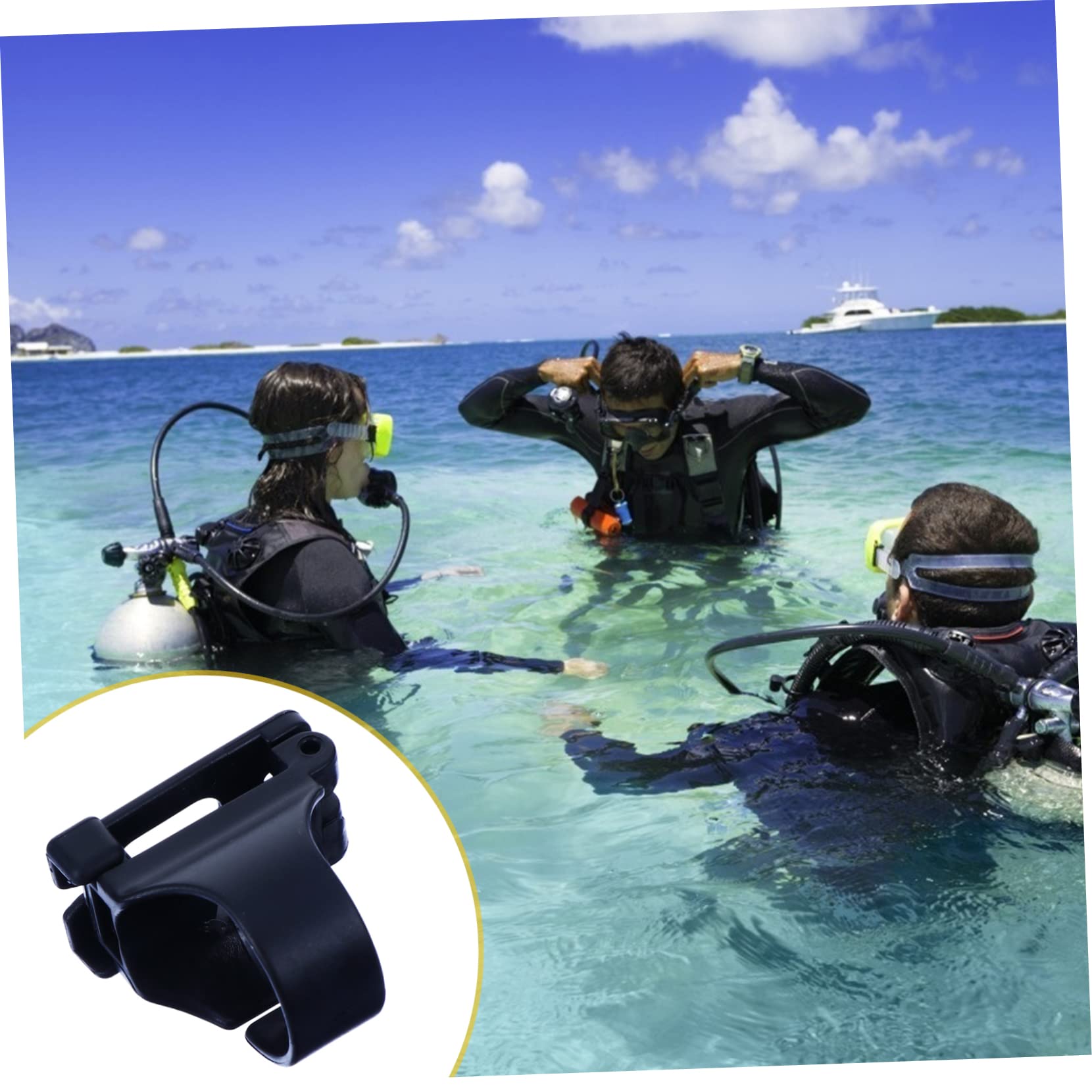 GOOHOCHY Snorkeling Accessories 10 Pcs Plastic Snorkel Straps Retainer Clips Diving Gear for Families