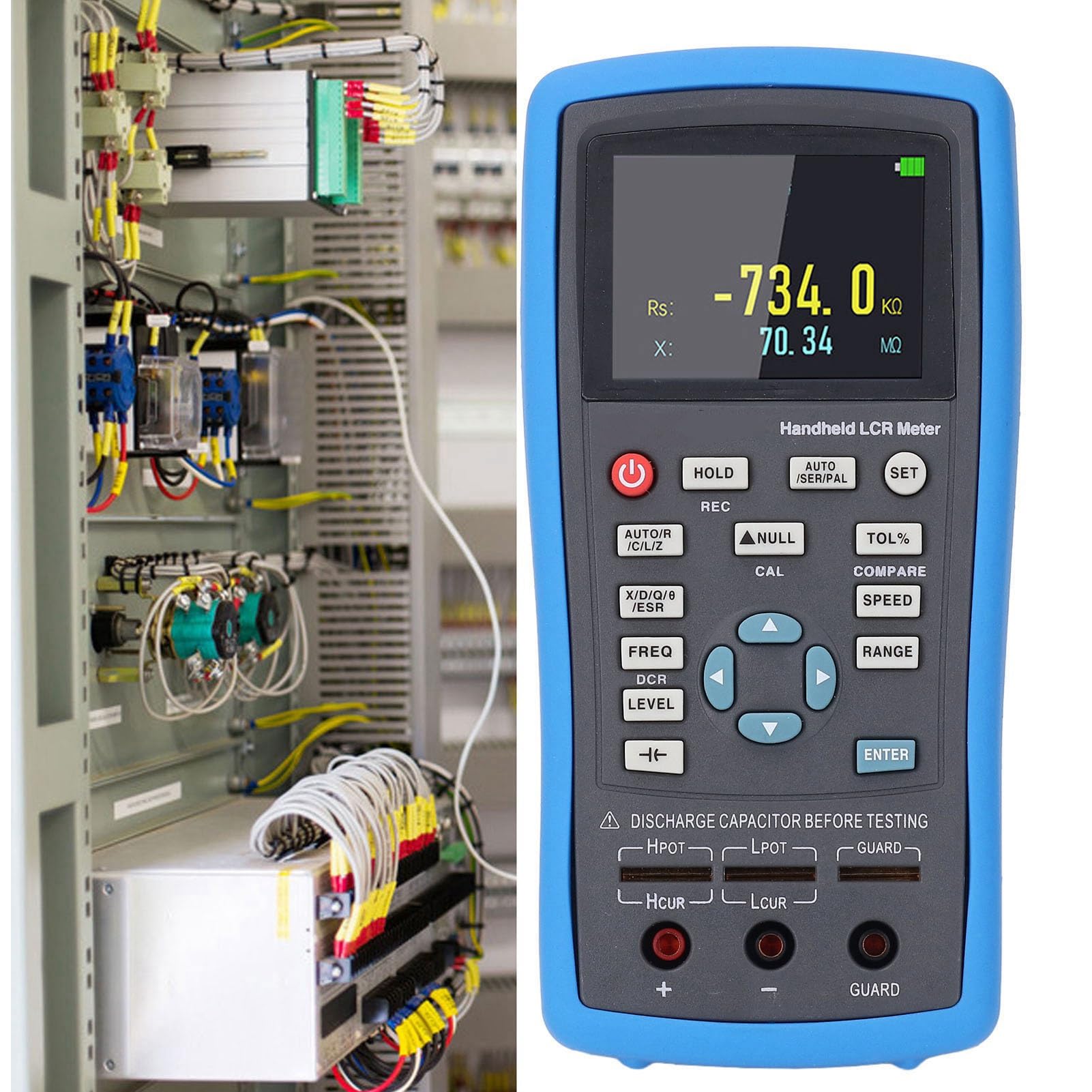 Cocoarm Medidor de Componentes de Condensadores de Inductancia Digital Probador de Componentes Electrónicos ABS Pantalla TFT de 2,8 Pulgadas 10 Hz a 100 KHz 0,2% de Precisión para Técnicos Ingenieros