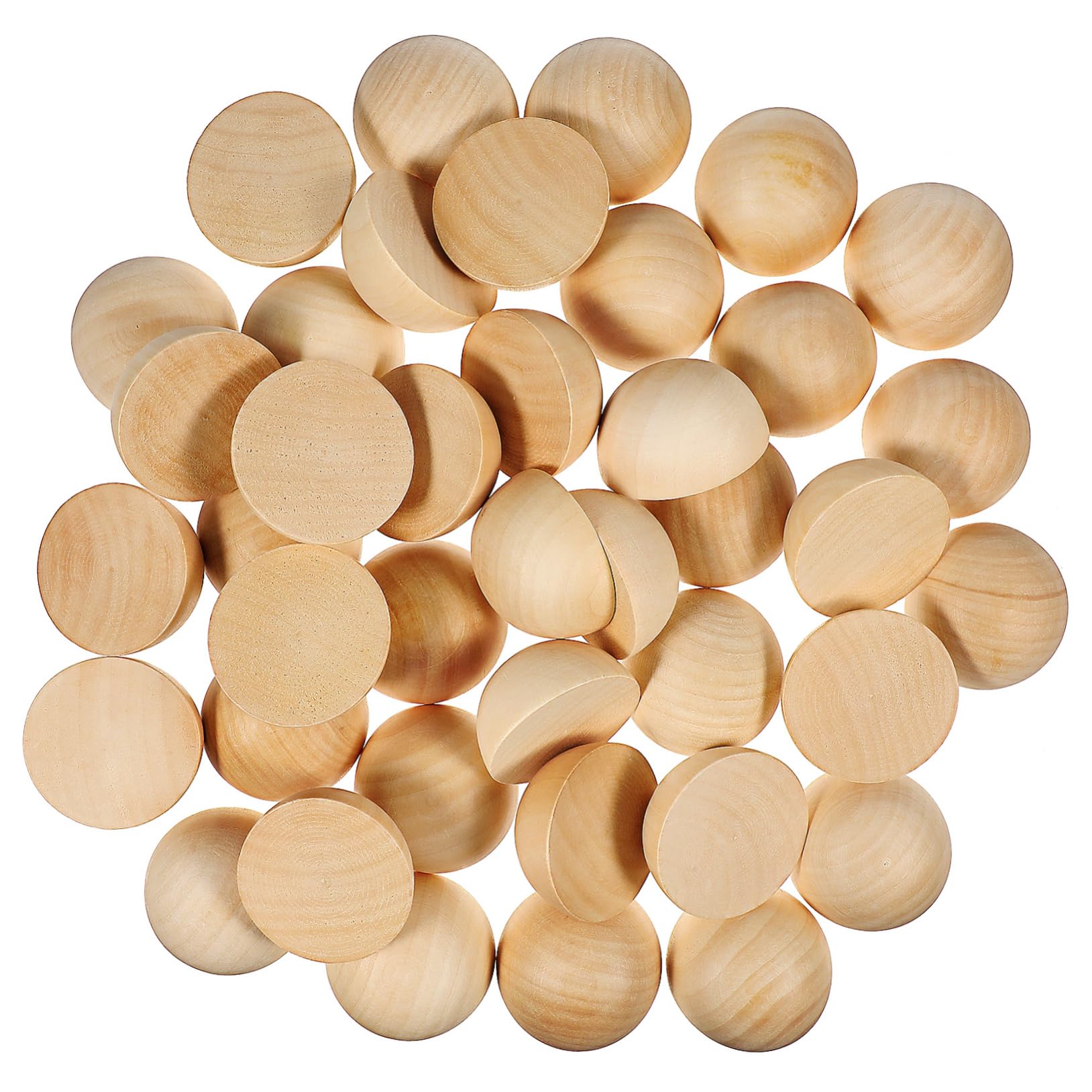 Bolas de Madera sin Terminar de Media Esfera 5cm, 40 Piezas