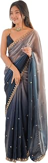 AKHILAM Women's Shimmer Paper Silk Embroidered Saree With Unstitched Blouse Piece (AARYAN14309_KR_Parent) Price In India