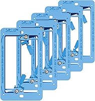 Vista 8 de VCE Soporte de montaje de bajo voltaje (1 banda, paquete de 5) para placa de pared de una sola banda, cables de teléfono, cables de red, HDMI, Negro