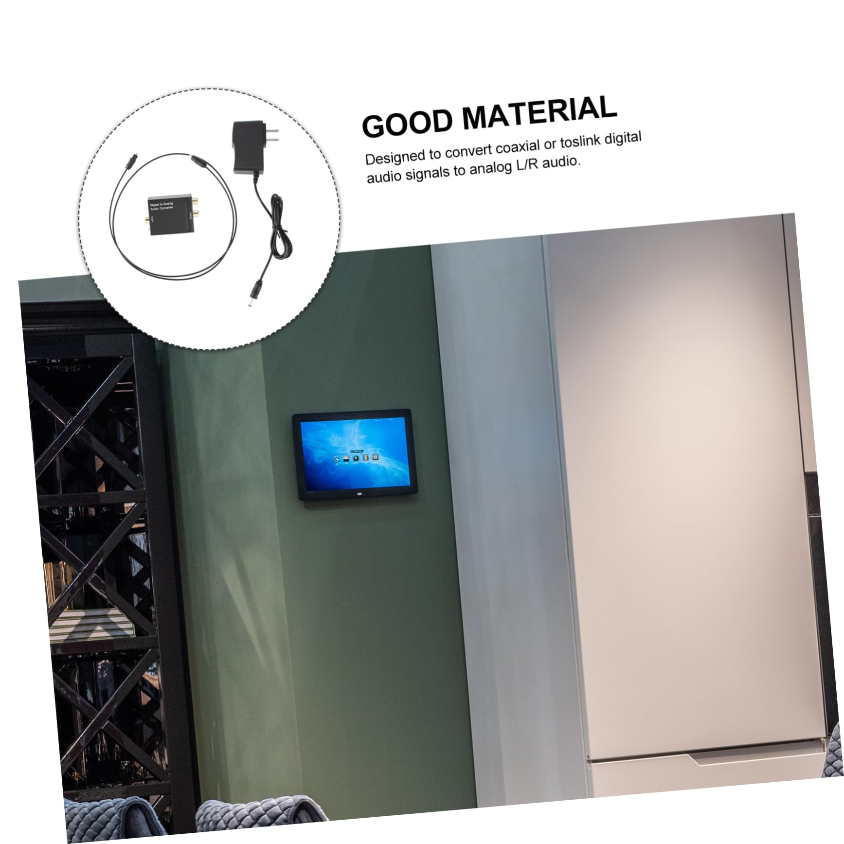 Mikikit 3pezzi Convertitore Audio Digitale Analogico Spdif Coassiale Per Tv e Dvd Compatto e Leggero Con Cavo Ottico Supporta Frequenze Khz Trasmissione Senza Rumore Elettromagnetico