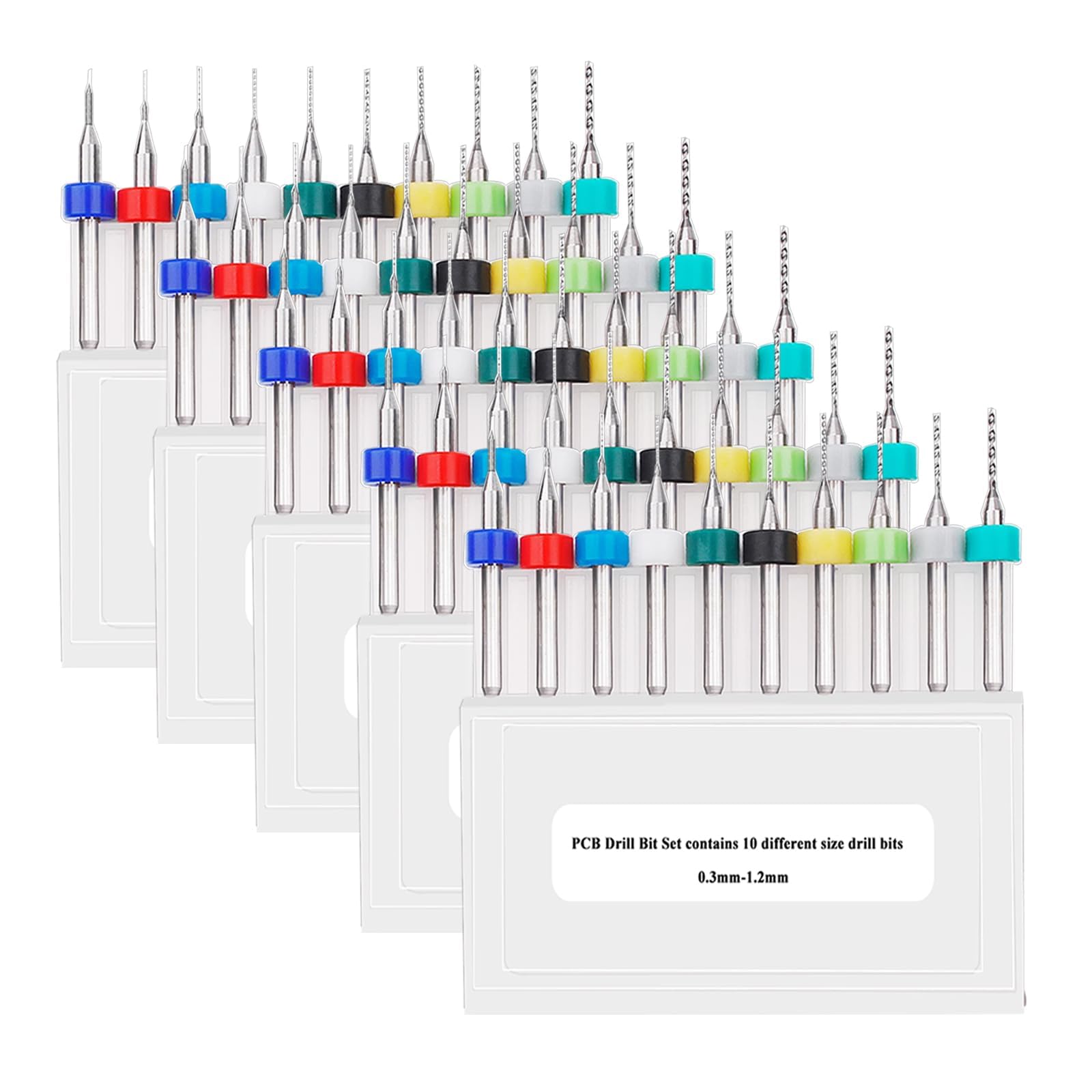 Sunxeke 50pcs Micro Drill Bits Set for Dremel,Spiral Flute 0.3mm-1.2mm Tungsten Steel Carbide mini PCB Drill Bits for Print Circuit Board,Stone