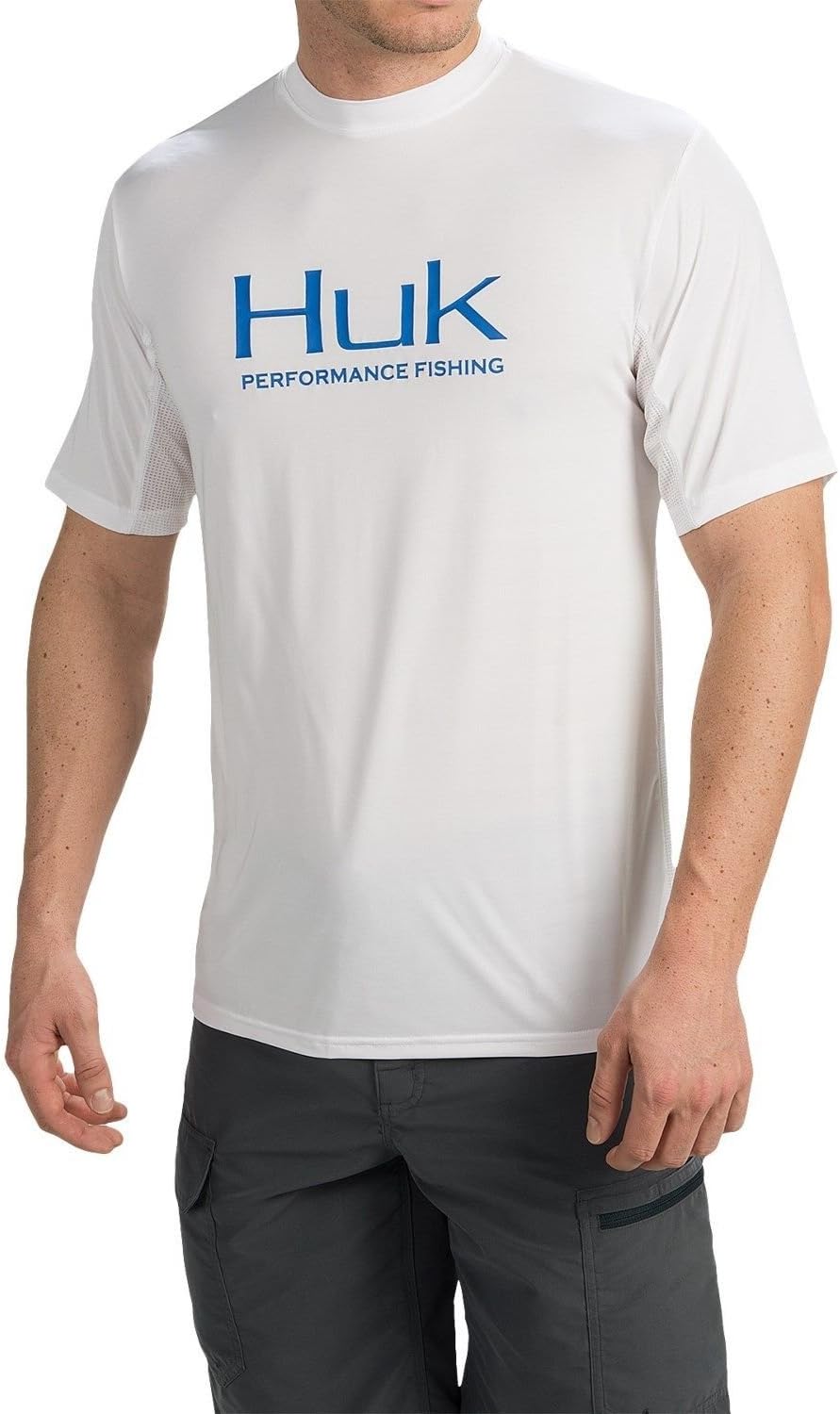 Huk Short Sleeve Performance ICON (L, White) Sports