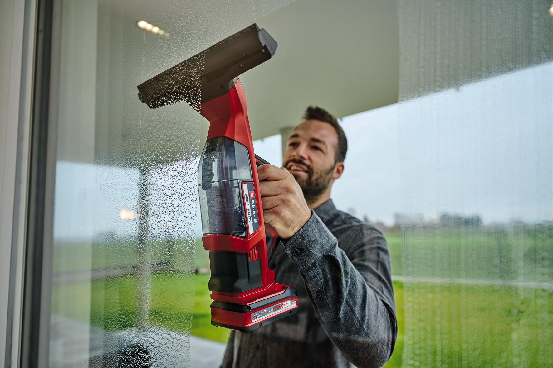 Einhell Nettoyeur de vitres sans Fil BRILLIANTO Solo Power X-Change (18 V, buse aspirante de 28 cm) Livré sans Batterie ni Chargeur