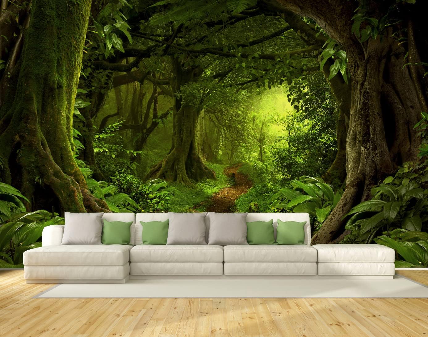 Bormia Fantasy Forest Wall Mural 108"x75" Large Photo Wallpaper Landscape Wall Decal for Livingroom Bedroom (Paste Not Included)