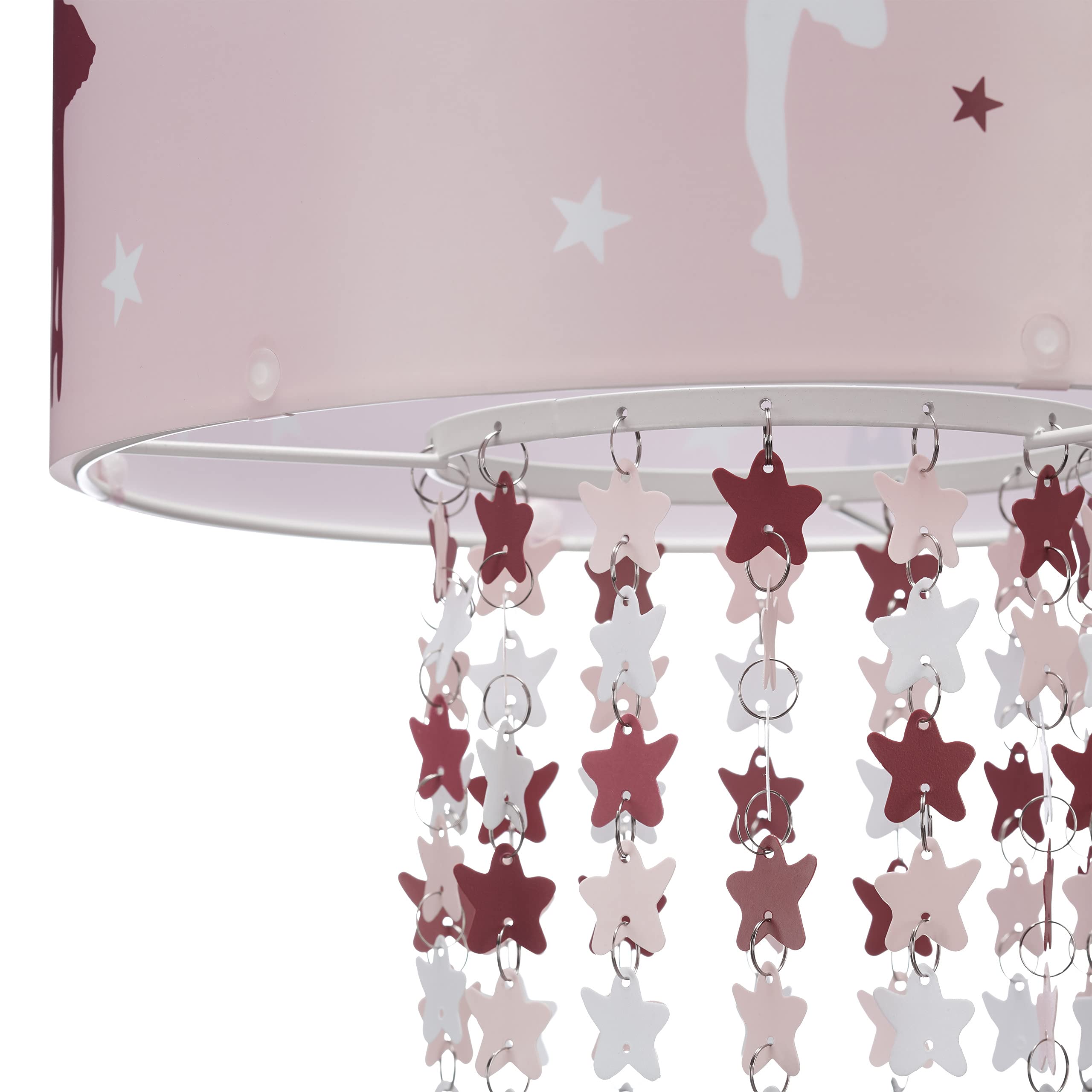 Relaxdays Lampe à suspension fille danseuses étoiles ballerines plafond rose chambre enfant