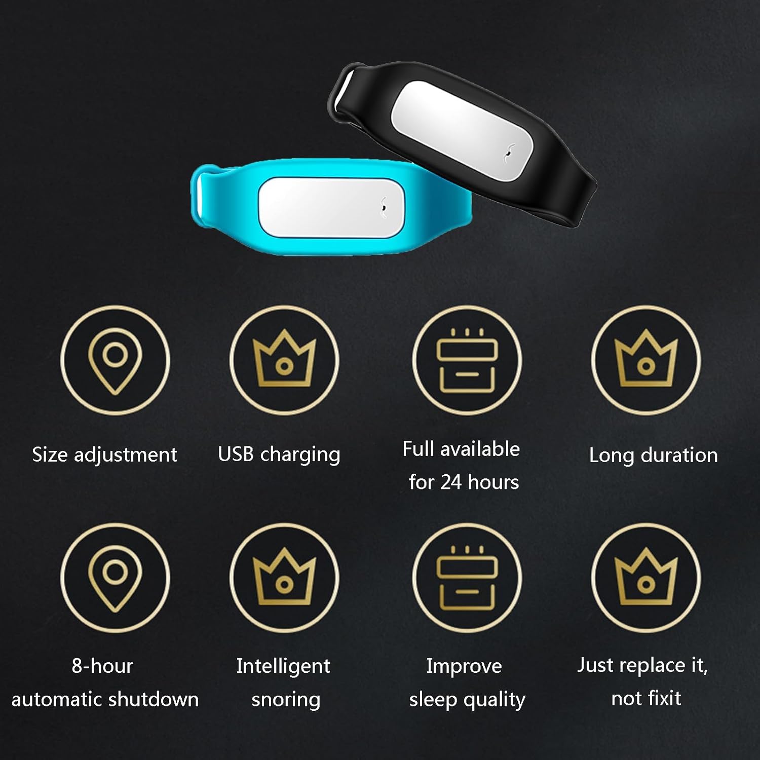 Dispositivos Antironquidos para Mujeres Y Hombres, Pulsera Antironquidos, Ajuste De Intensidad De 3 Velocidades Y Mejora del Sueño Nocturno, para Usar En La Oficina O En Aviones,Verde