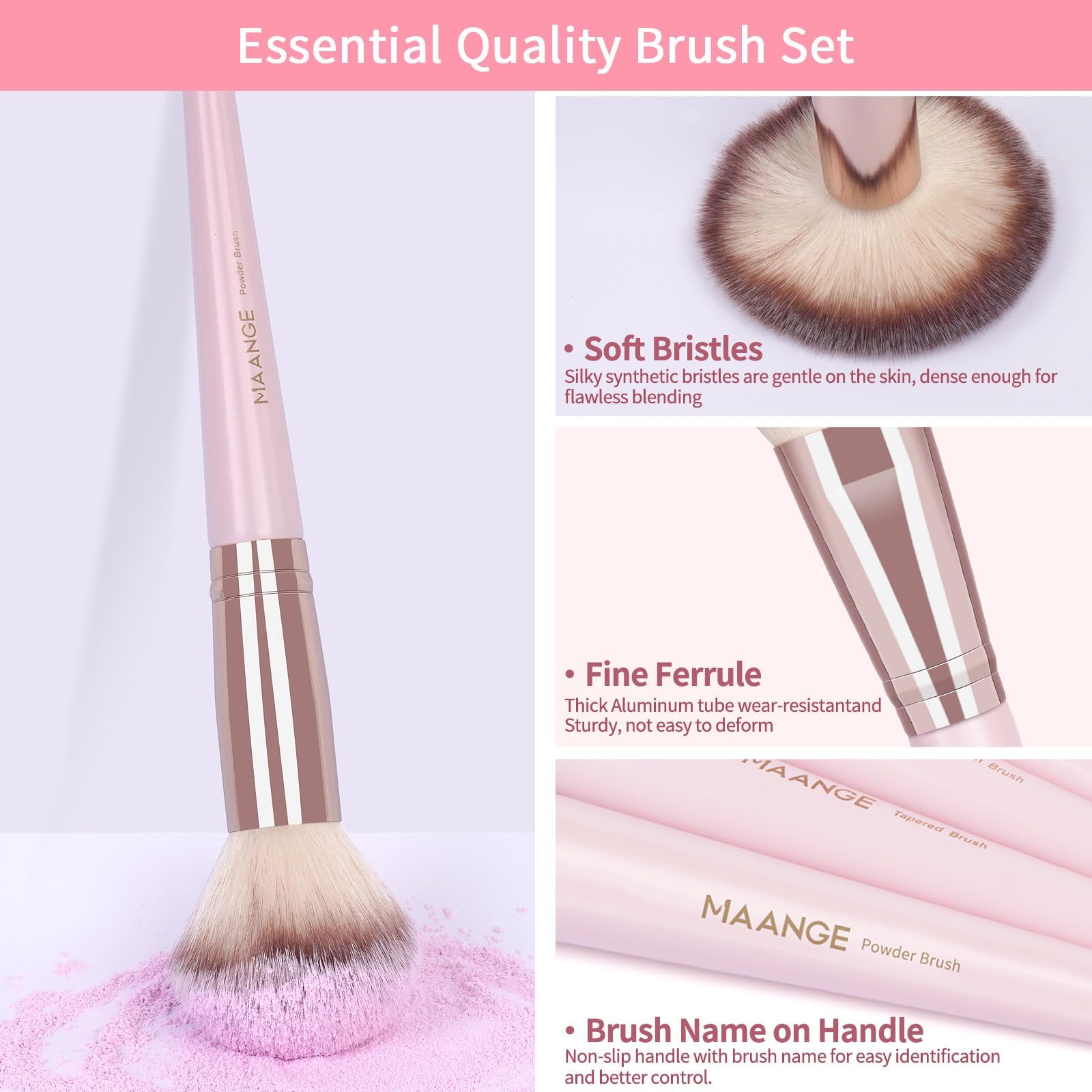 MAANGE 37-Piece Makeup Brush Set with Makeup Accessories