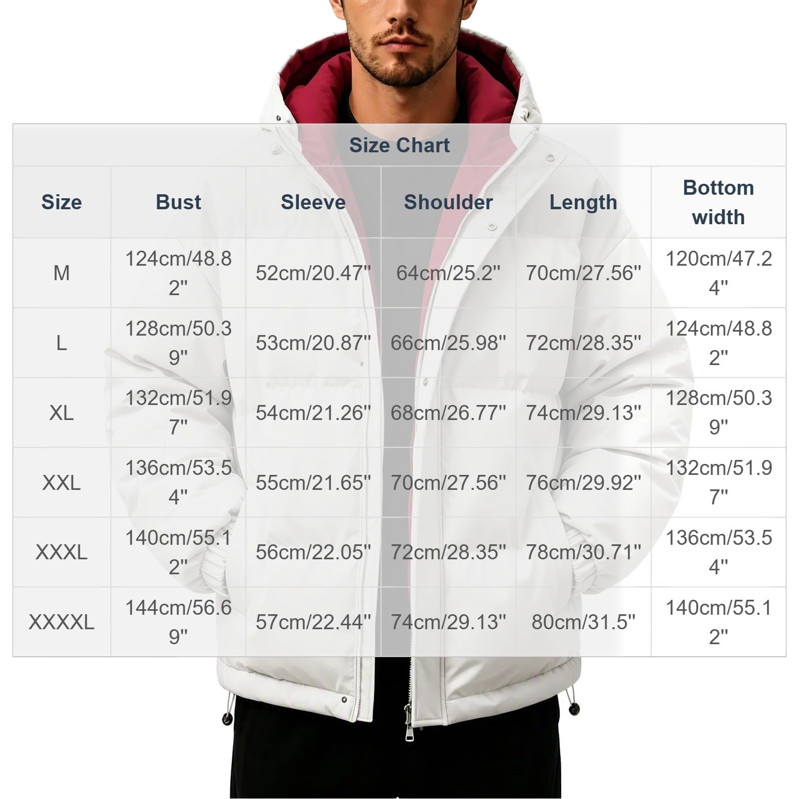 Winterjacke Herren Daunenjacke Steppjacke mit Kapuze Wärme Puffer Jacke
