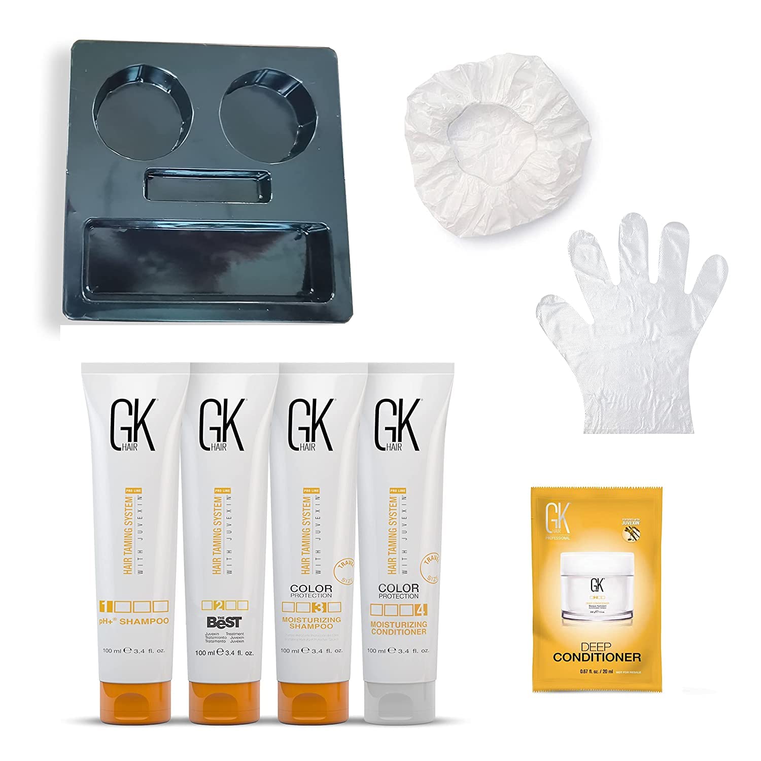GK HAIR Global Keratin The Best Consumer Box Kit (100ml/3.4 Fl Oz) Keratin-Haarglättungsbehandlung - Professionelle komplexe brasilianische Glättung für glattes, kräuselfreies Haar