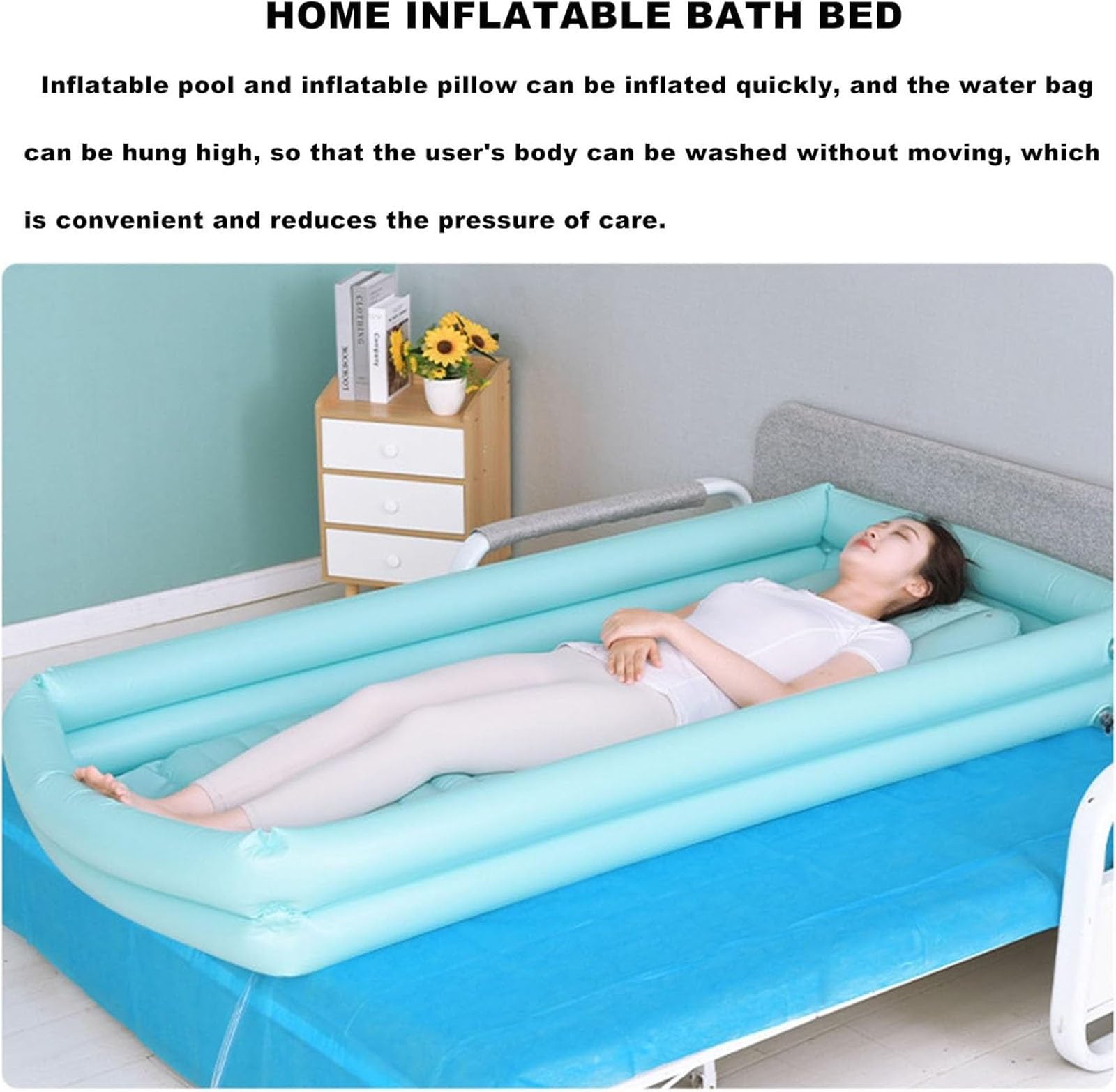 Vasca Da Bagno Gonfiabile, doccia portatile in PVC per uso medico da posizionare accanto al letto, attrezzatura medica per l'assistenza domiciliare, ausili per disabili, accessori per doccia da letto