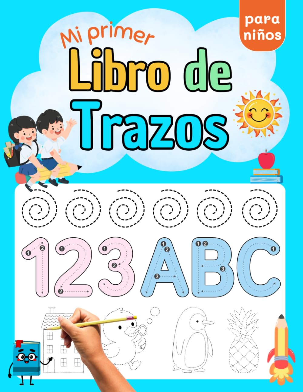 Mi primer libro de trazos para niños: Cuaderno de actividades de trazos para niños: dibujos fáciles para trazar y colorear, ideal para preescolar (3–5 años)