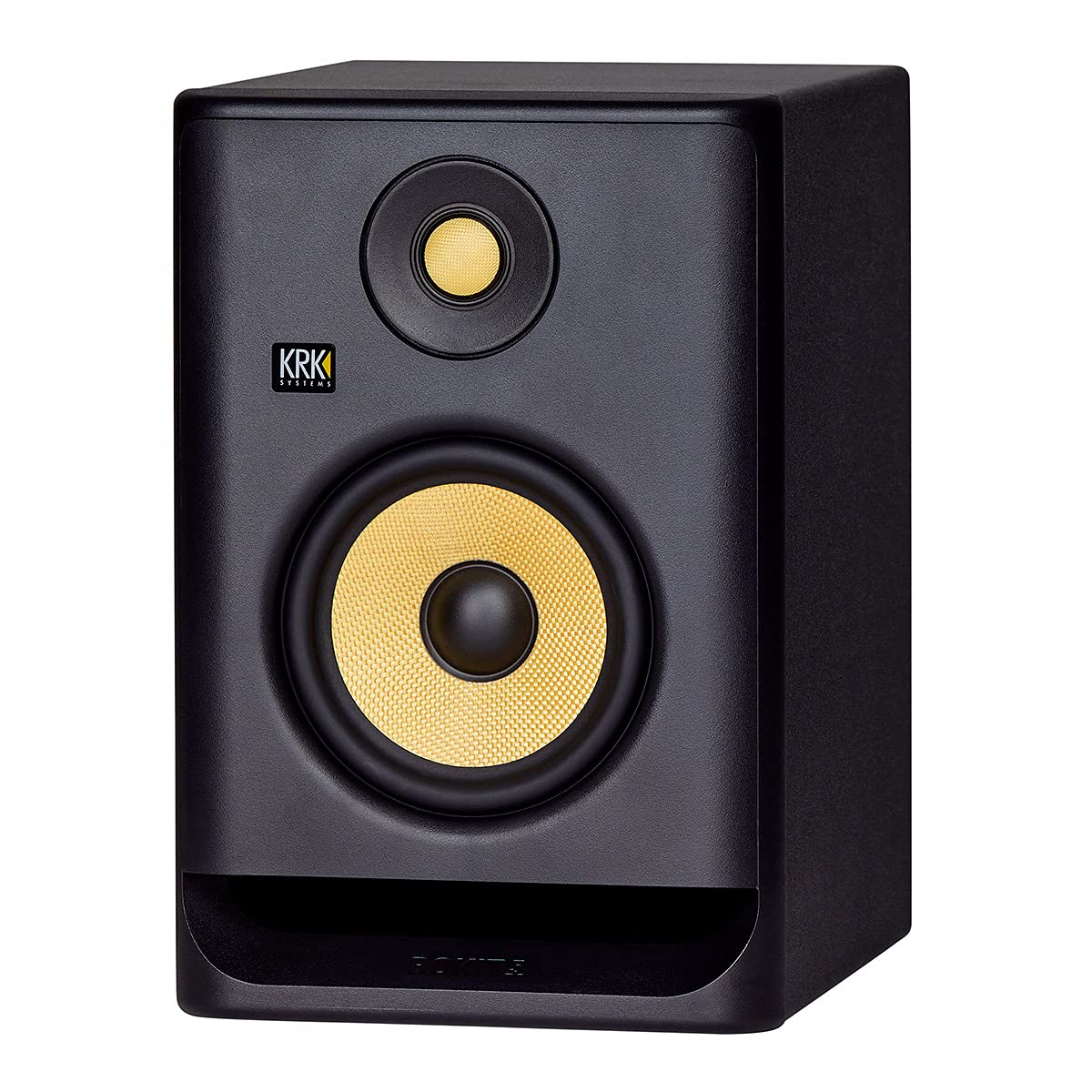 Enceinte de Monitoring Studio 5" KRK ROKIT RP5 G4 – Enceinte active de studio Conçue aux USA – Classe D – Égaliseur LCD – Réglages d'égalisation graphique, Connecteurs TRS/XLR, Compatible avec App KRK