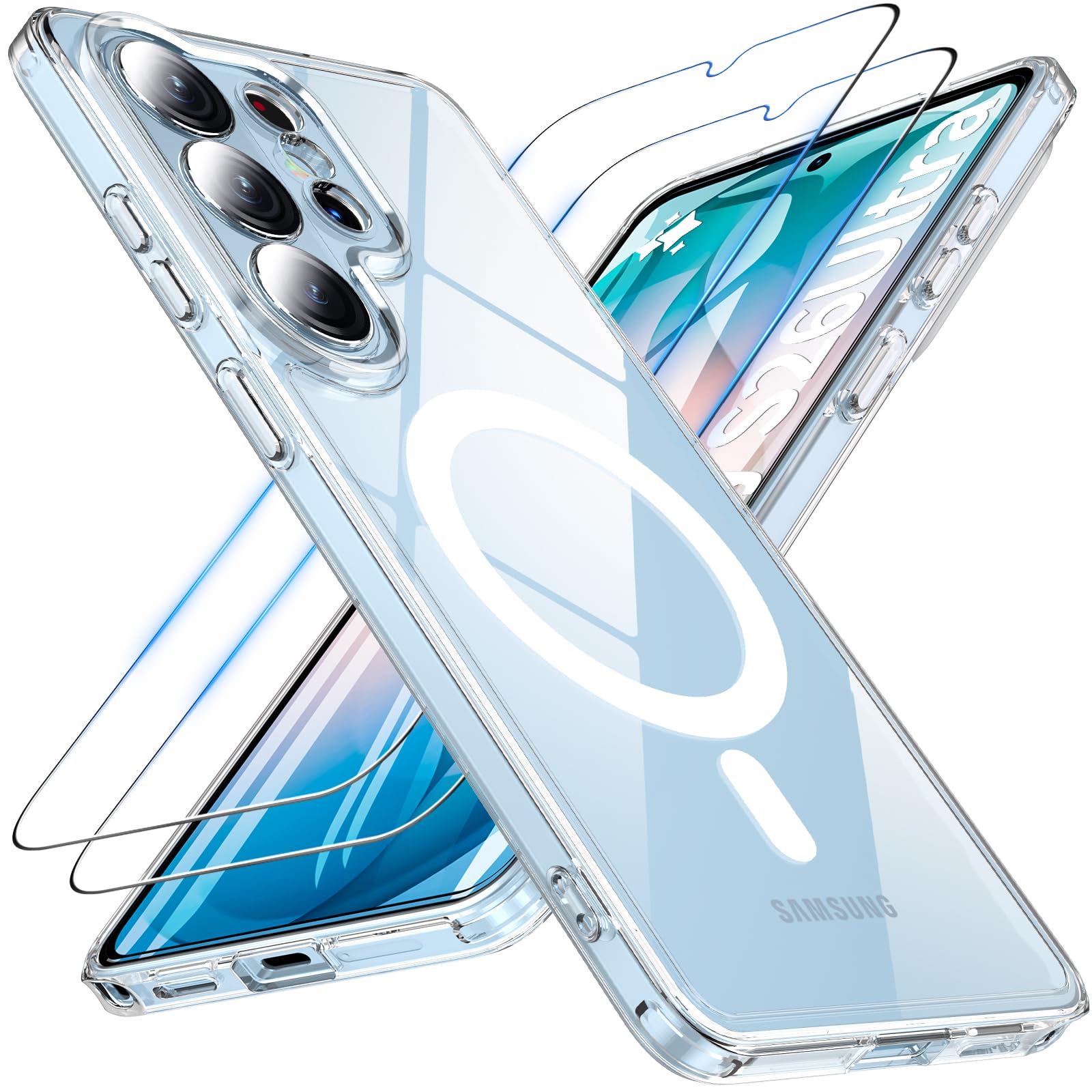 Samsung スマートフォン 本体 ブルー　カバー、フィルム付き Amazon.co.jp: OWKEY Galaxy S26 Ultra ケース ガラスフィルム付き