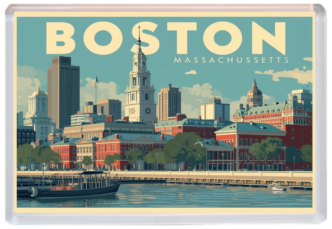 Boston - Massachussetts - Jumbo Artistic Fridge Magnet 96 x 67mm BBSFHM3379