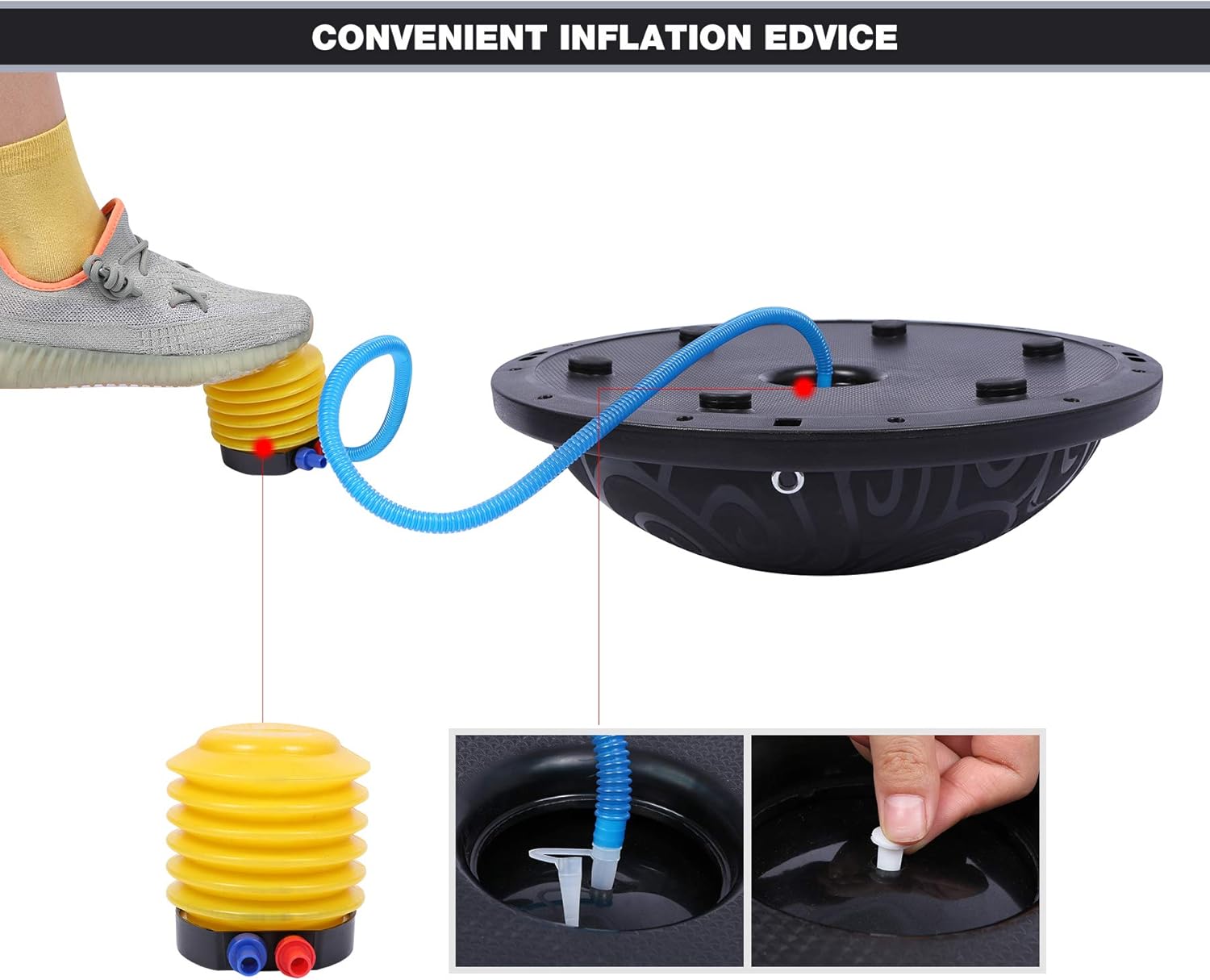 Chеареѕt 🛒 Domaker Balance Ball,Half Ball Balance Trainer with Resistance Bands,Yoga Balance Ball with Pump for Home Fitness,Strength Exercise,Workout Gym,Grey/Black 🛒 Crаzу Dеаlѕ Domaker Balance Ball,Half Ball Balance Trainer with Resistance Bands,Yoga Balance Ball with Pump for Home Fitness,Strength Exercise,Workout Gym,Grey/Black