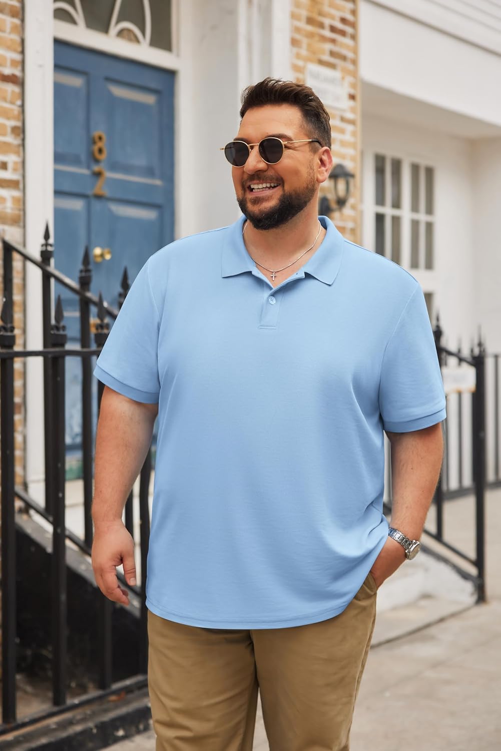 COOFANDY Men's Big and Tall Polo Shirt Short Sleeve Cotton Pique Golf Shirt image 2