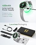 Men's Smart Watch with Bluetooth Calls, 1.43" Ultra HD AMOLED, Blood Oxygen/Heart Rate Monitor, Dual Strap Metal/Silicone, 107 Exercise Modes, Waterproof Fitness Tracker, Compatible for iOS Android
