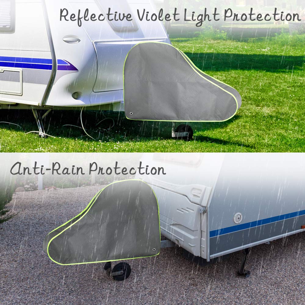 Cubierta para Remolque de Caravana, Cubierta de Enganche para Remolque Universal Funda Protectora para Lanza de Caravana Acoplamiento Duradera Impermeable Proteger contra Lluvia - Gris
