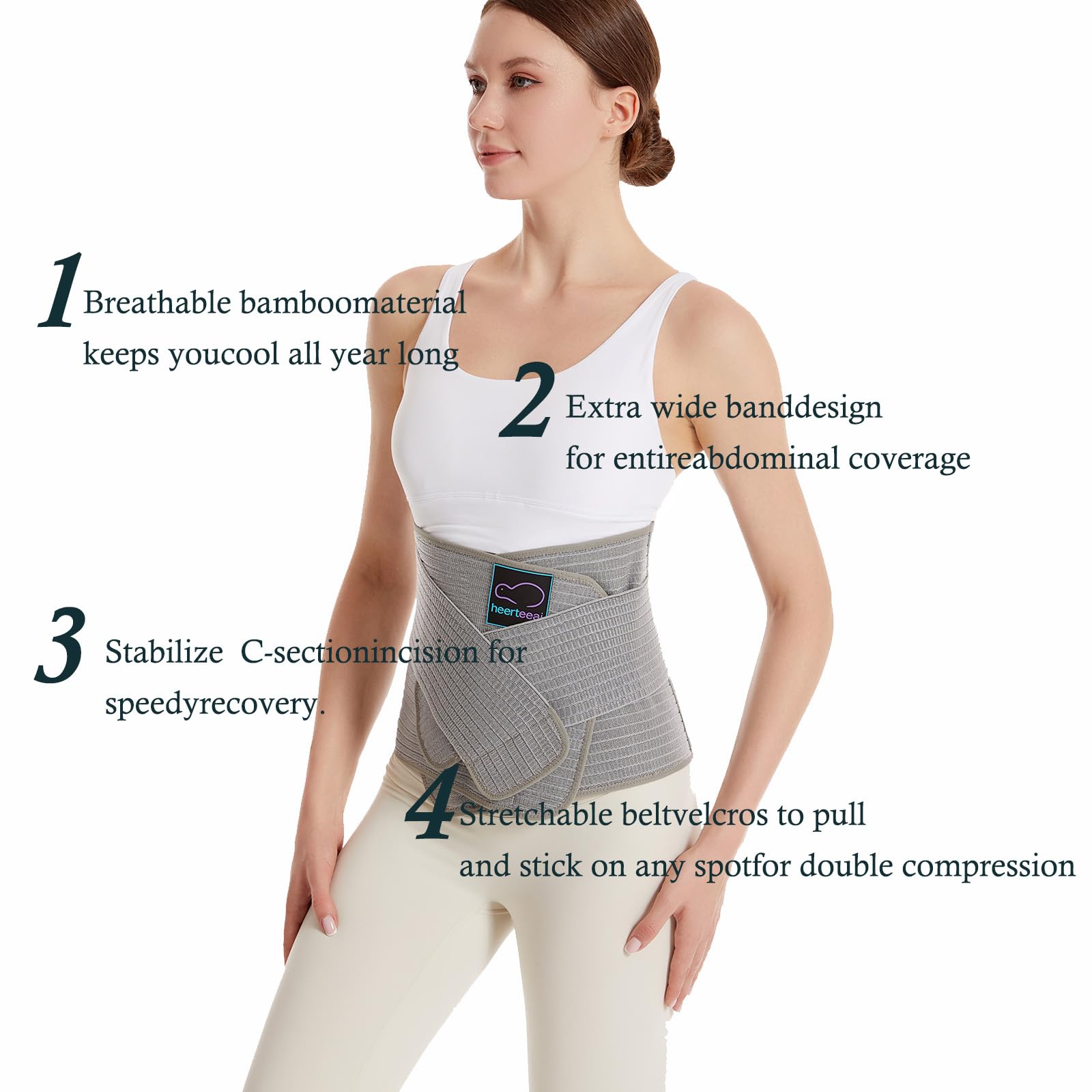 Ceinture abdominale post-partum, ceinture abdominale réglable, pour le soutien abdominal et le soulagement des douleurs dorsales