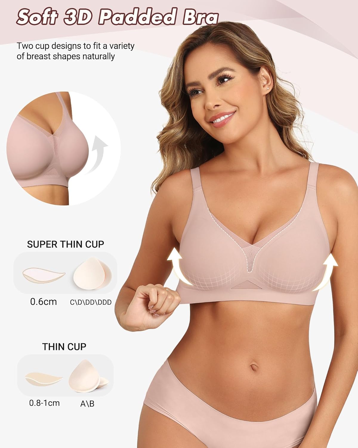 As Fairy Women’s Sexy Deep V Mesh Wireless Bra Seamless Bralettes, Soft Support Breathable Comfort Daily Wear Brassiere - Image 3